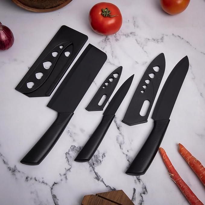 3 Pcs Kitchen Knife Set with Cover