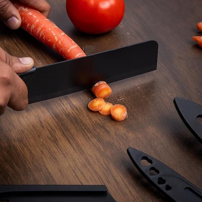 3 Pcs Kitchen Knife Set with Cover